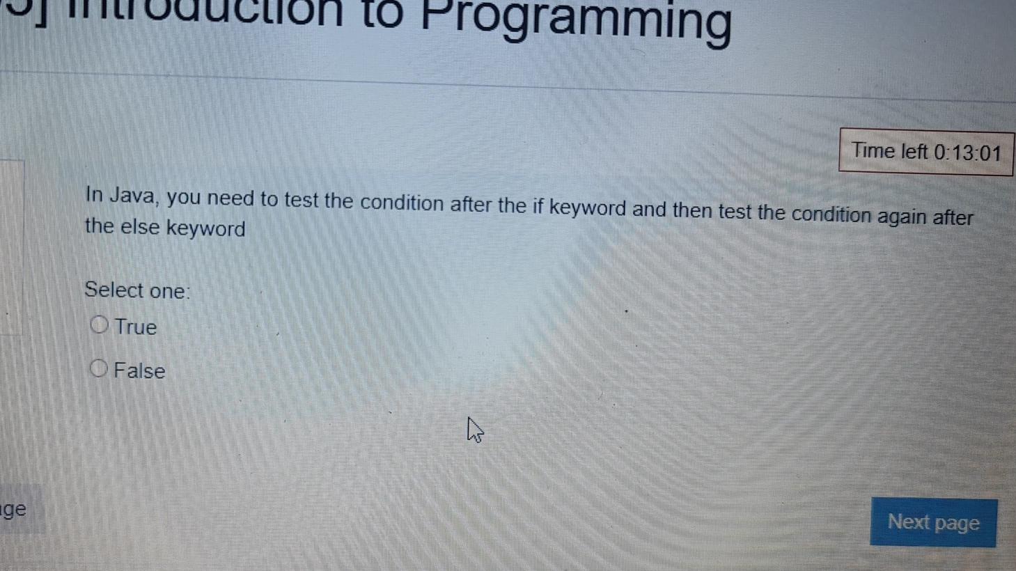 Solved To Programming TO Time left 0:13:01 In Java, you need | Chegg.com