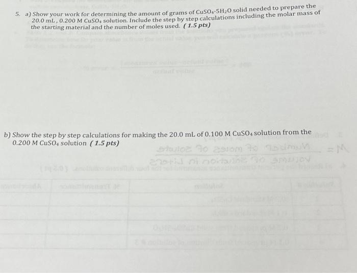 Solved I need the answer for 5b please. Show your work step | Chegg.com