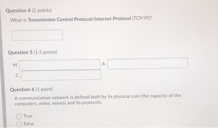 Solved Question 4 (2 Points) What Is Transmission Control | Chegg.com