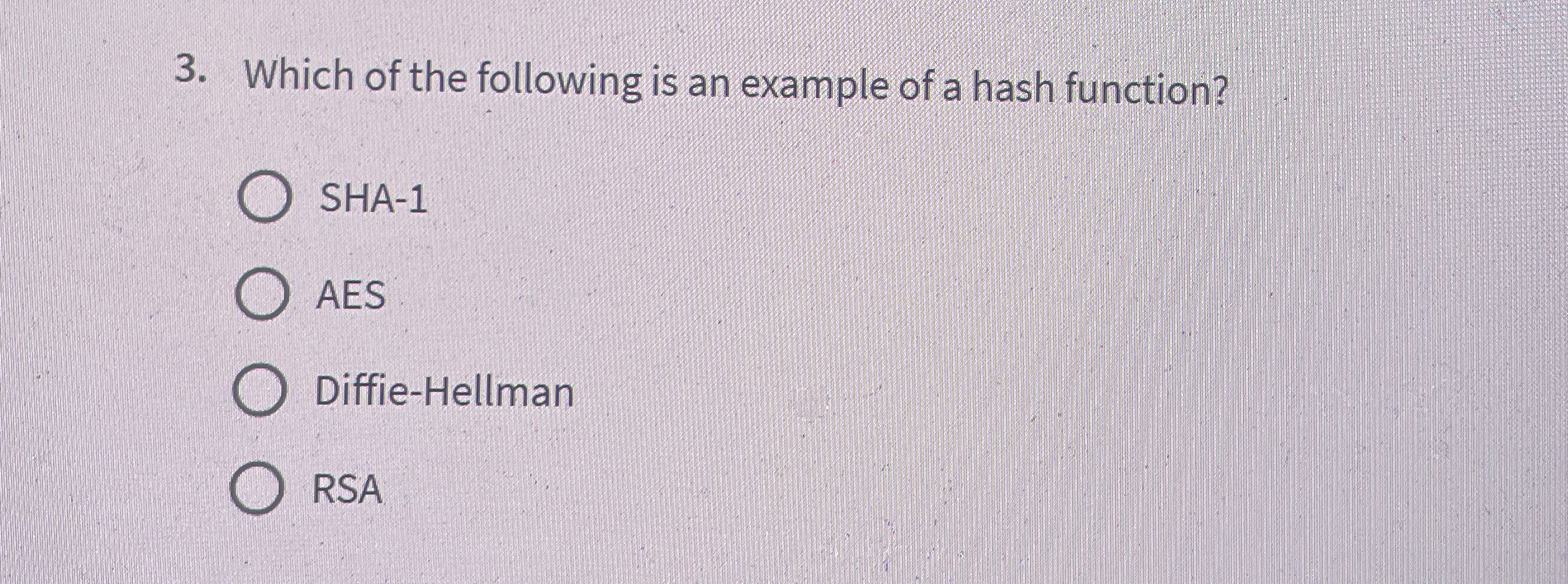 Solved Which of the following is an example of a hash | Chegg.com