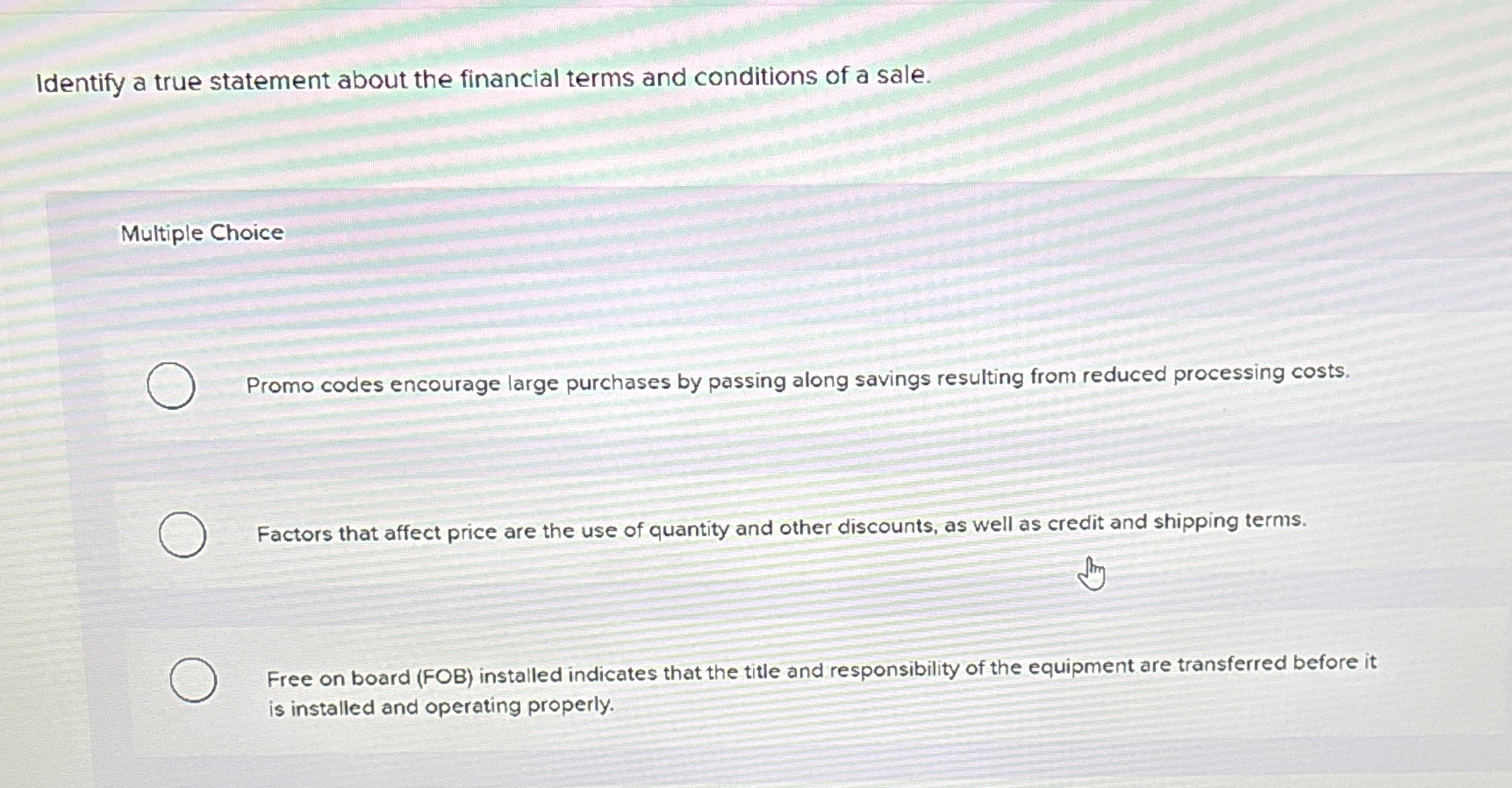 Solved Identify a true statement about the financial terms | Chegg.com