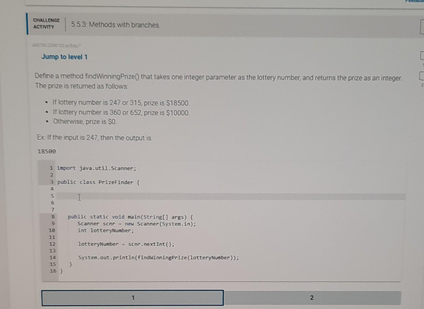 Solved CHALLENGE 5.5.3. Methods with branches. ACTIVITY Jump | Chegg.com
