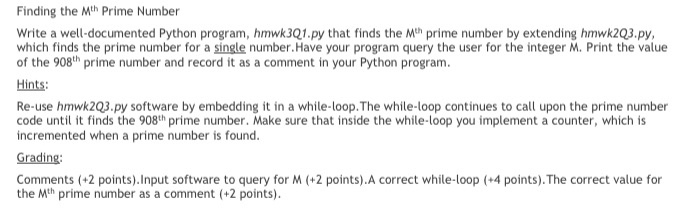 Solved Finding the Mth Prime Number Write a well-documented | Chegg.com