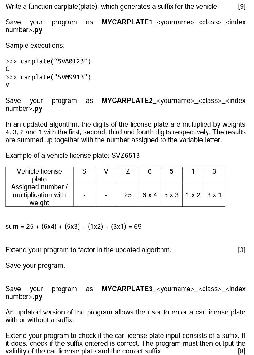 Solved A checksum formula is used to assign a last letter | Chegg.com