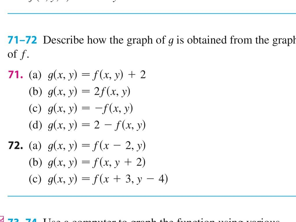 Solved 71-72 Describe how the graph of g is obtained from | Chegg.com