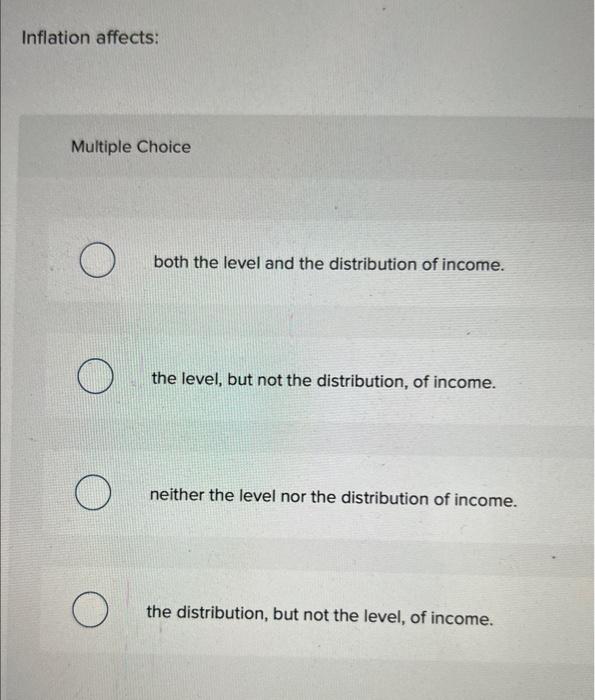 Solved When unanticipated inflation occurs: Multiple Choice | Chegg.com