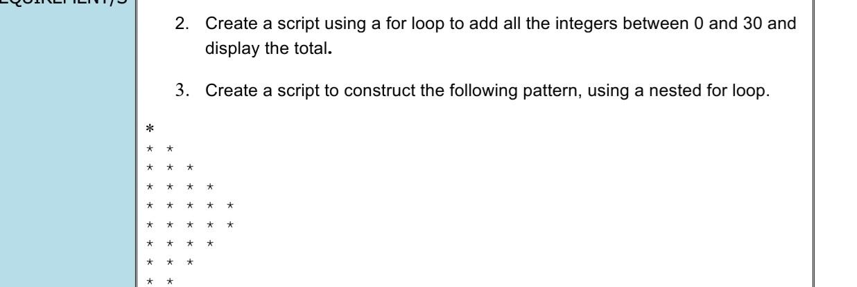 Solved 2. Create a script using a for loop to add all the | Chegg.com