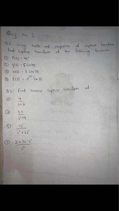 Solved 21 Using Punctions: Quiz No 1 table and properties of | Chegg.com