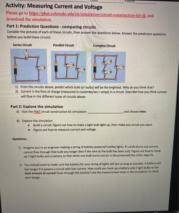 Solved Udle Period Activity Measuring Current And Voltag...