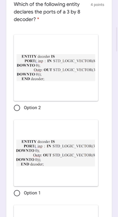Solved 2 points Which of the following line of the code | Chegg.com