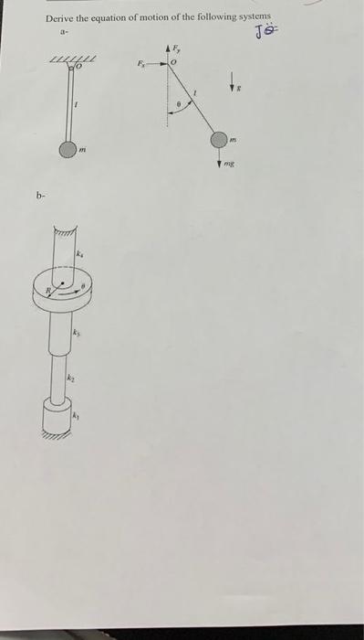 Solved Derive the equation of motion of the following | Chegg.com