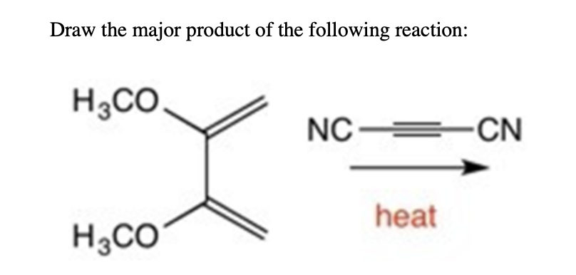 Solved Draw the major product of the following reaction: | Chegg.com