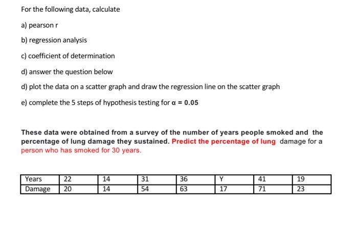 For The Following Data, Calculate A) Pearson B) | Chegg.com