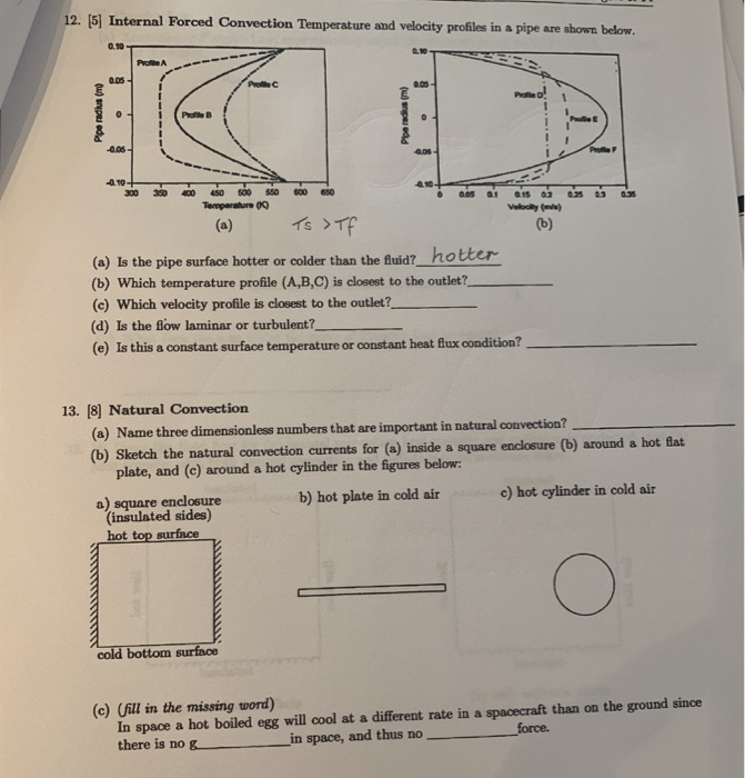 Solved 12. 5) Internal Forced Convection Temperature And | Chegg.com