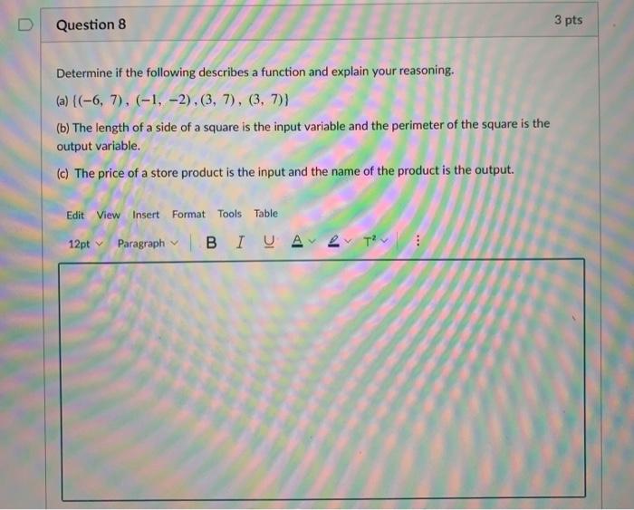 Solved Question 8 3 pts Determine if the following describes | Chegg.com