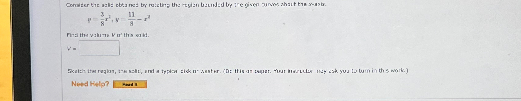 Solved Consider the solid obtained by rotating the region | Chegg.com