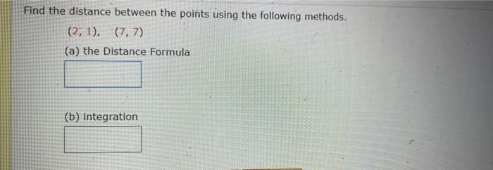 Solved Find the distance between the points using the | Chegg.com