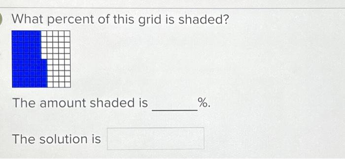 Solved What percent of this grid is shaded? The amount | Chegg.com