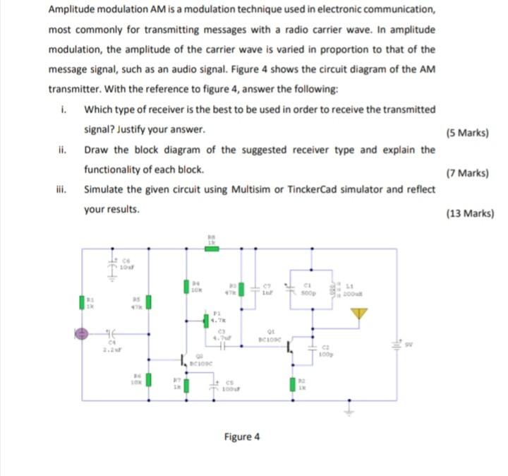 Solved Amplitude modulation AM is a modulation technique | Chegg.com