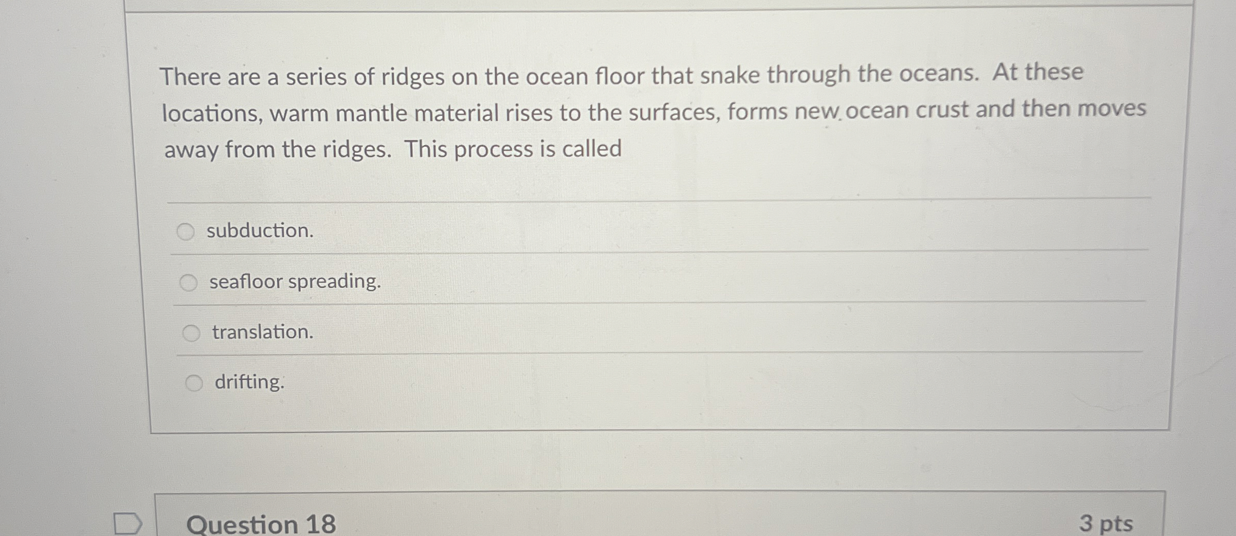 Solved There are a series of ridges on the ocean floor that | Chegg.com
