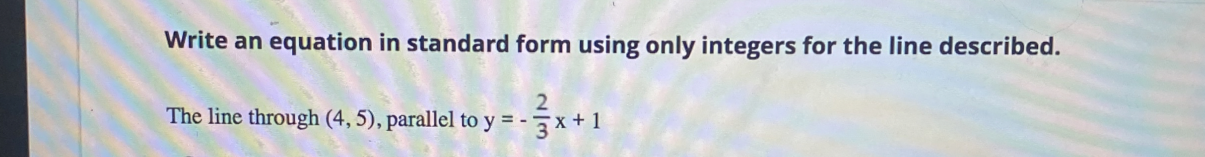 Solved Write an equation in standard form using only | Chegg.com