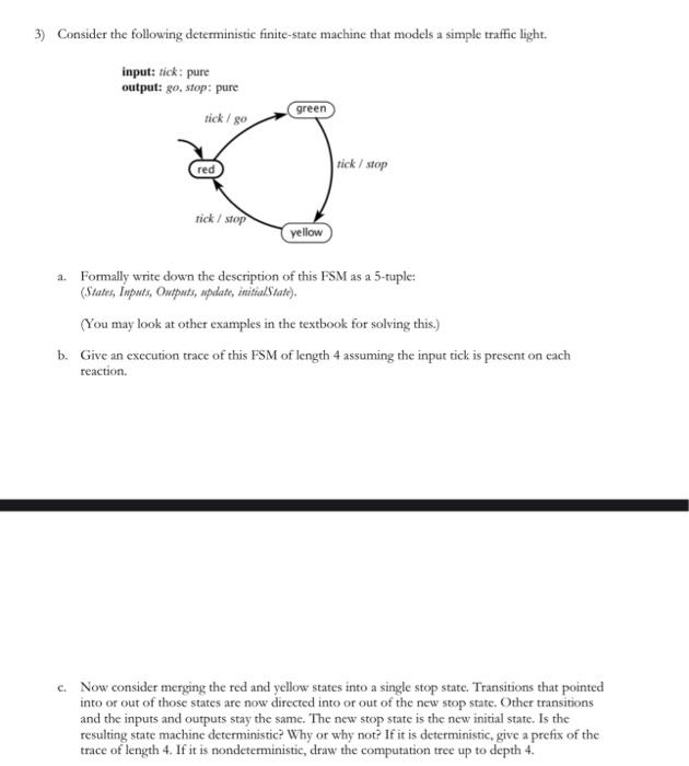 Solved 3) Consider The Following Deterministic Finite-state | Chegg.com