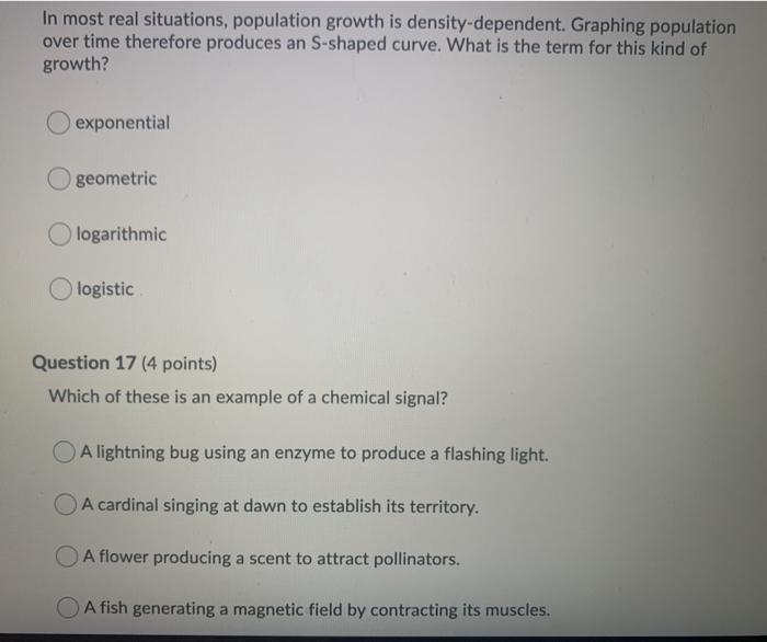 Solved In most real situations, population growth is | Chegg.com