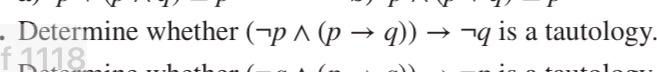 Solved Determine whether (¬p∧(p→q))→¬q is a tautology | Chegg.com