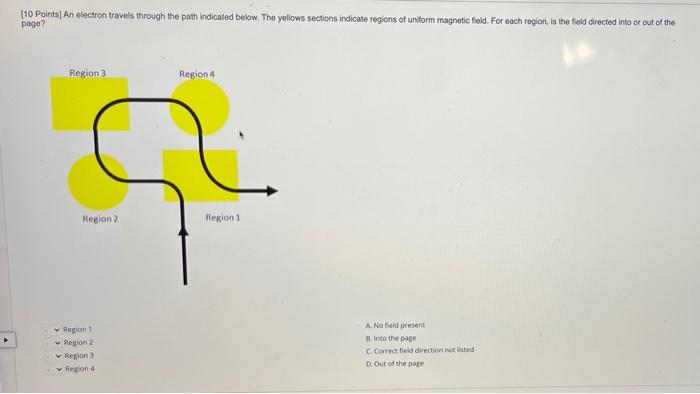 Solved [10 Points) An electron travels through the path | Chegg.com