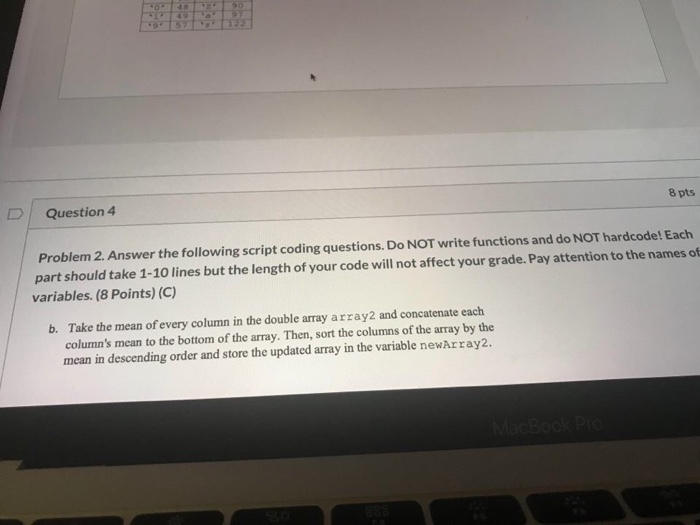 Solved 8 pts Question 3 Problem 2. Answer the following | Chegg.com