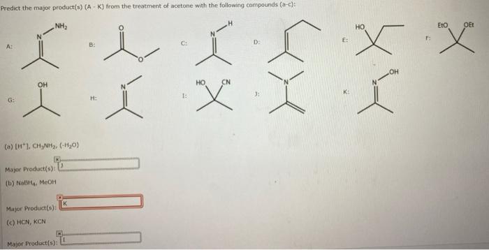 Solved Predict The Major Product S Ak From The Treatme Chegg Com