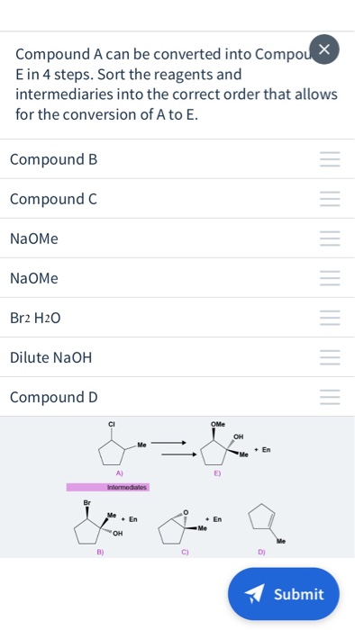 Solved + Determine what compounds A, B and C are in the | Chegg.com