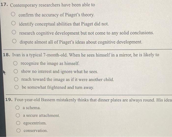 Solved 17. Contemporary researchers have been able to O Chegg