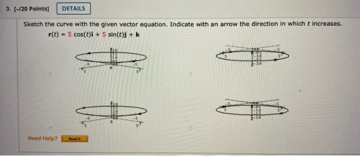 Solved 3. [-/20 Points] DETAILS Sketch The Curve With The | Chegg.com