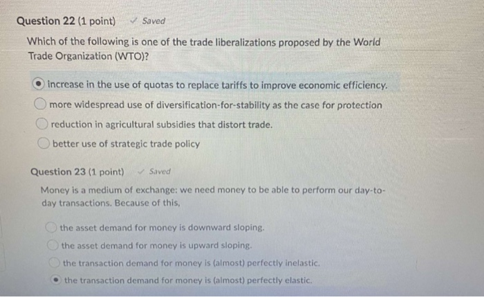 Solved Question 22 (1 point) Saved Which of the following is | Chegg.com