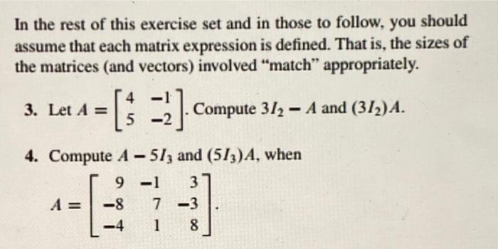 Solved In the rest of this exercise set and in those to | Chegg.com