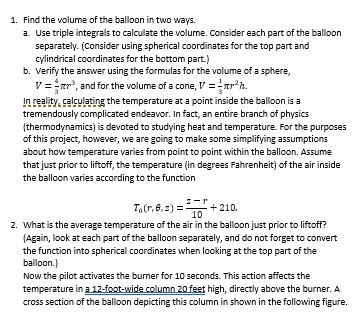 Solved Project 2 - Hot Air Balloons Hot Air Ballooning Is A | Chegg.com