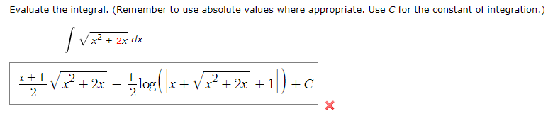 Solved Evaluate the integral. (Remember to use absolute | Chegg.com