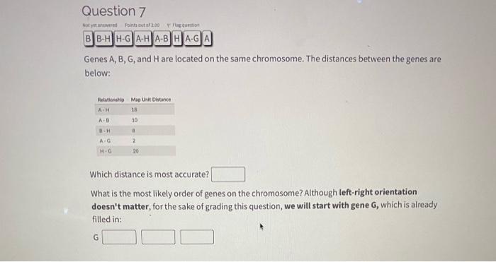 Solved Genes A, B, G, and H are located on the same | Chegg.com