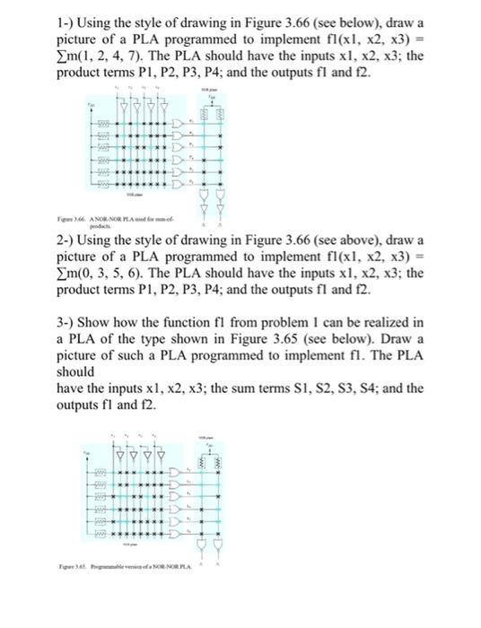 Solved 1-) Using the style of drawing in Figure 3.66 (see | Chegg.com