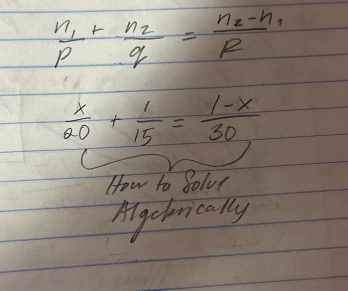 Solved How do you solve this problem algebrically? Please | Chegg.com