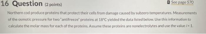 Solved 16 Question (2 points) See page 570 Northern cod | Chegg.com