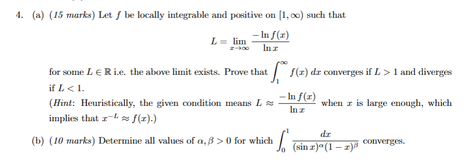 Solved (a) ﻿ marks (a) (15 ﻿marks) ﻿Let f be locally | Chegg.com