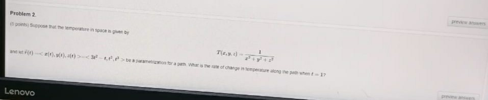 Solved Problem 2 is points) Suppose that the temperature in | Chegg.com