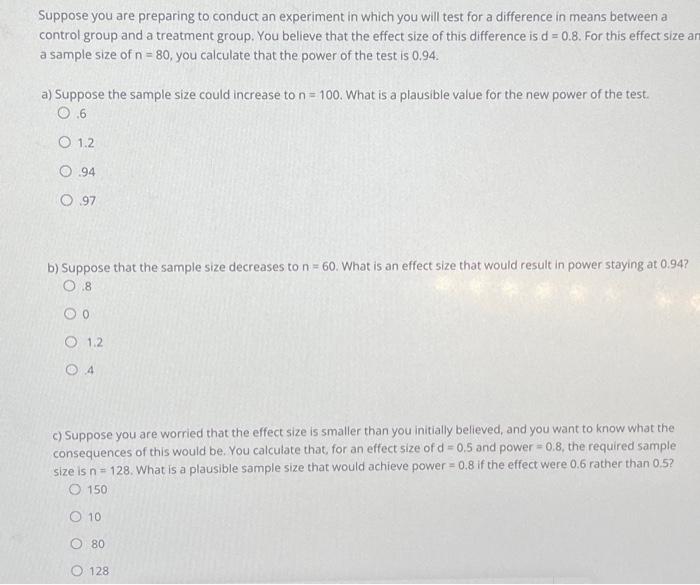 Solved Suppose you are preparing to conduct an experiment in | Chegg.com