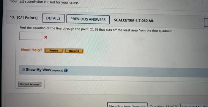 Solved Find the equation of the line through the point (2,5) | Chegg.com