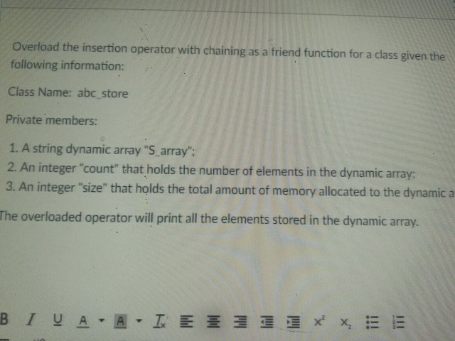 tion 1 Implement (write) the copy constructor for a | Chegg.com