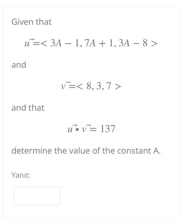 Solved Given that u"= and v=