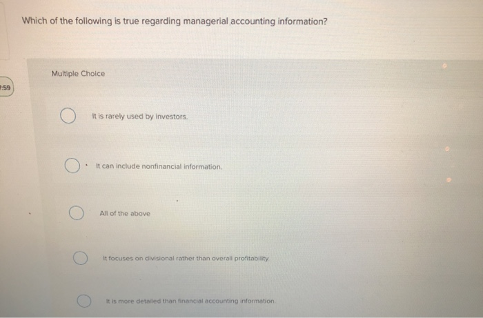 Solved Which of the following is true regarding managerial | Chegg.com