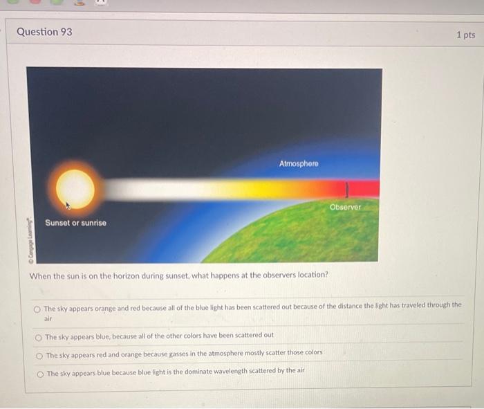 Solved Why is the sky blue? Water vapor in the atmosphere | Chegg.com